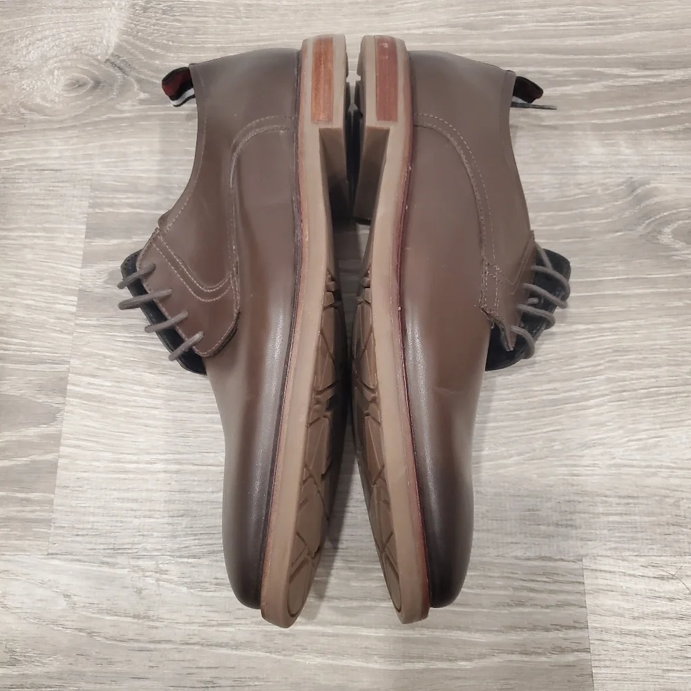NEW Ben Sherman Birk Plain Toe Brown Leather Shoes